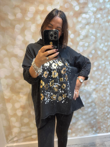 Leopard Splash Hooded Sweatshirt