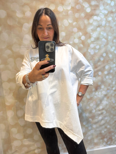Scuba Sweatshirt with diamante bow
