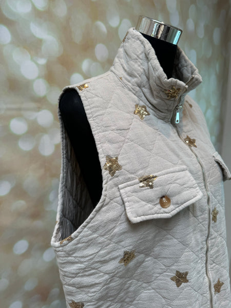 Sequin Star  Quilted Gilet