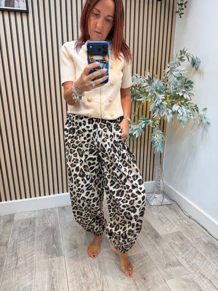Cotton Balloon Leg Trouser with side stripe