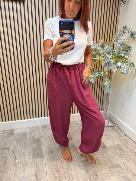 Basic Crinkle Tulip Hem Trousers