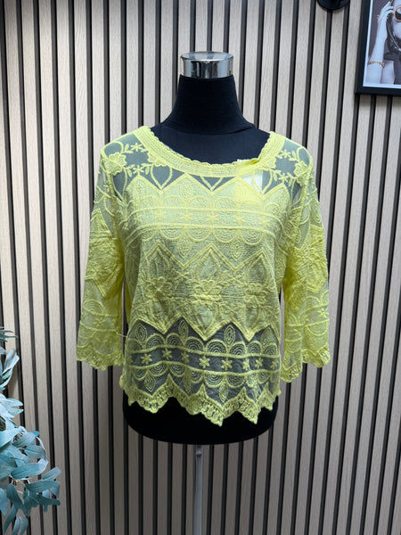 Lace / sheer panel Top