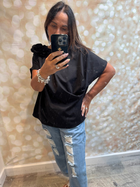 Scuba Drape Corsage Top