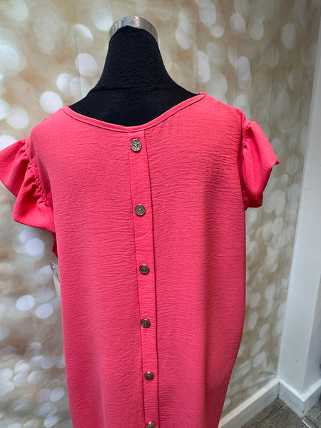 Crinkle fabric Button back Top
