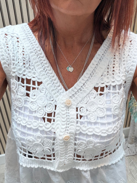Crochet Embroidery anglais  Vest