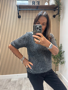 Sequin Fluffy Soft Knit jumper