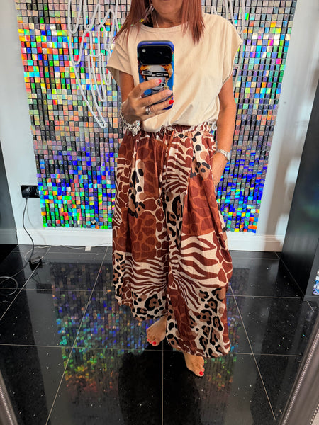 Animal  Split Leg Trousers