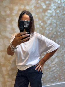 Embellished Shoulder T Shirt