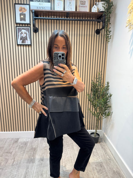 ID Striped Sleeveless Tunic