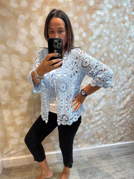 Crochet Tie Front Cardigan