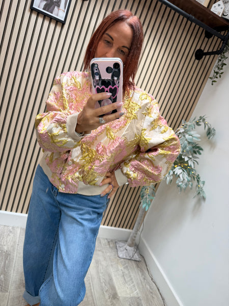 Floral /Foil  Bomber Jacket