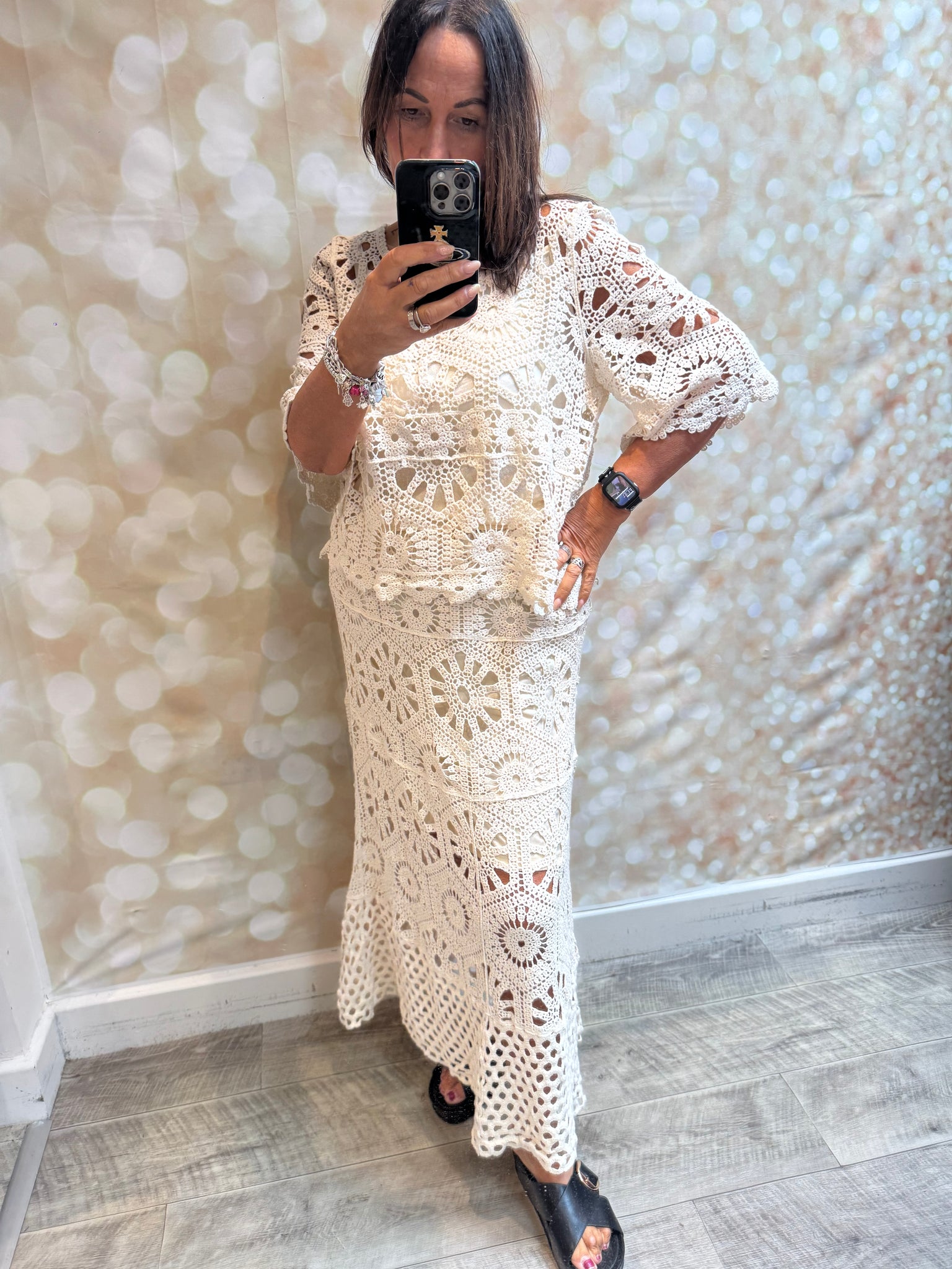 Crochet set - Skirt / layered top