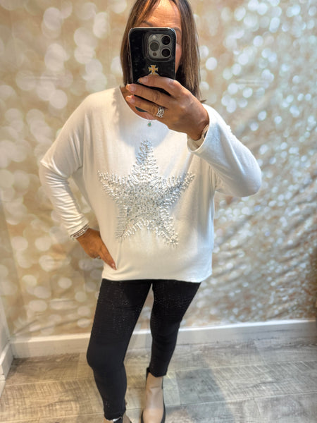 Soft touch Sequin Star Jumper