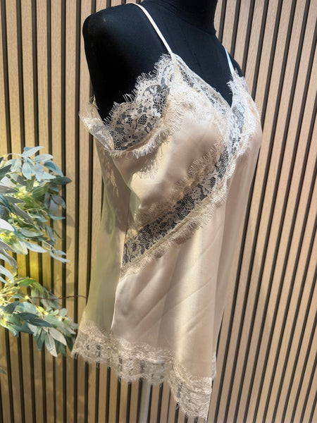 Studio Silky Cami Top with lace trim