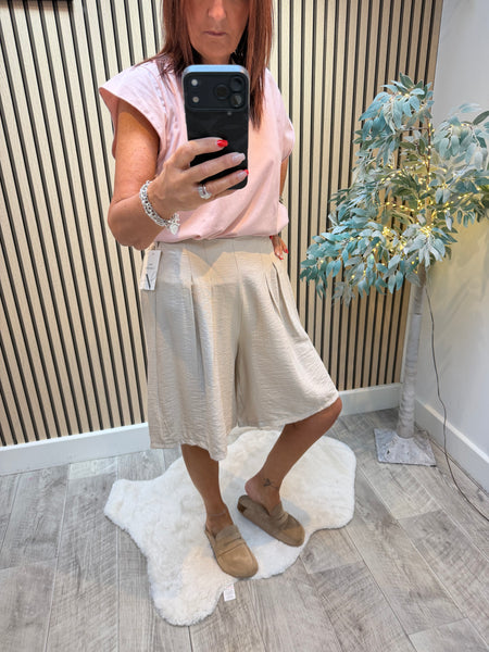 Silky Pleated front Culottes/Shorts