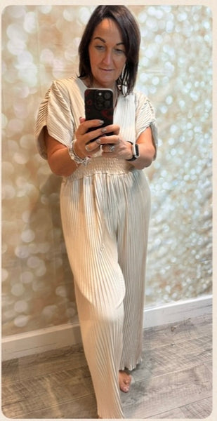 Pleated Palazzo Jumpsuit