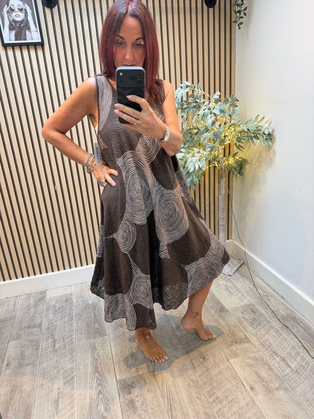 Linen mix Swirl dress