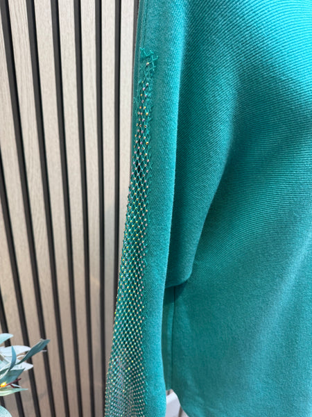 Soft Touch Jumper with Fishnet sleeves