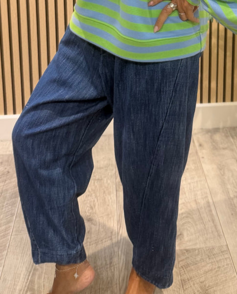 Studio Denim Tapered Leg Trousers