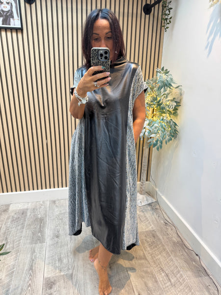 Dress with Pleather panel