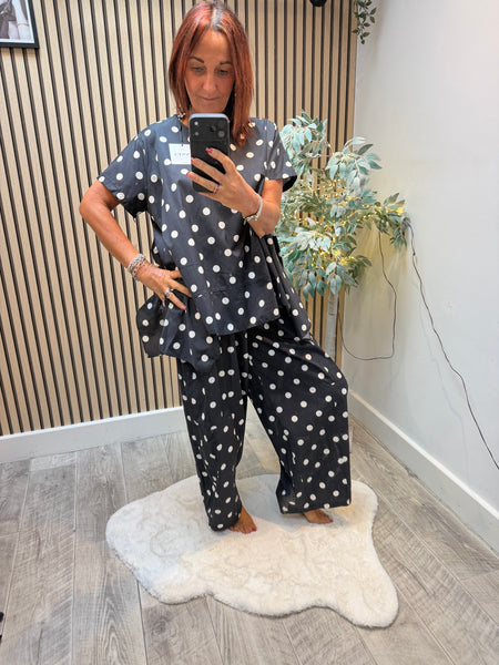 Polka Dot 2 Piece Trouser / Top set