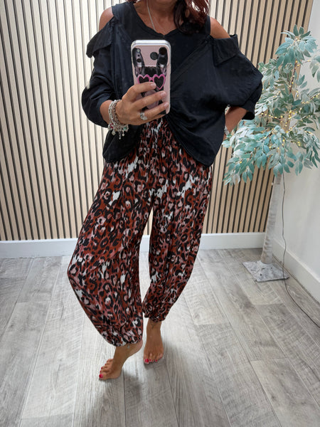 Wide waist Leopard BalloonTrousers