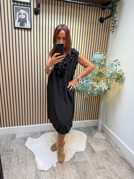 Crinkle Frill Front Dress