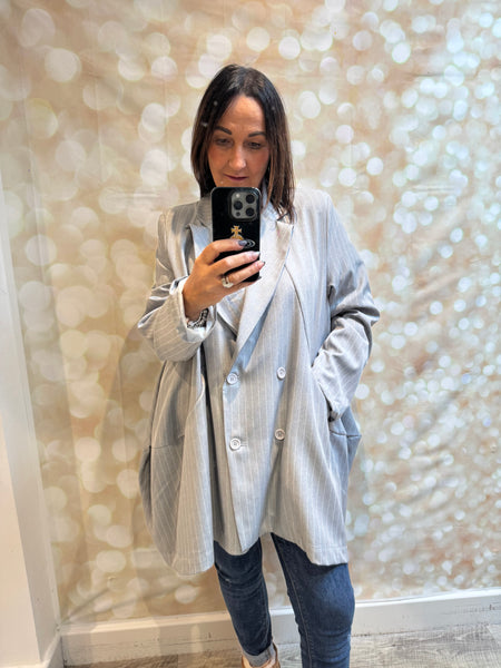 ID Oversized Pinstriped Blazer