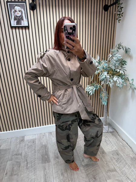 Short Belted Trench Coat