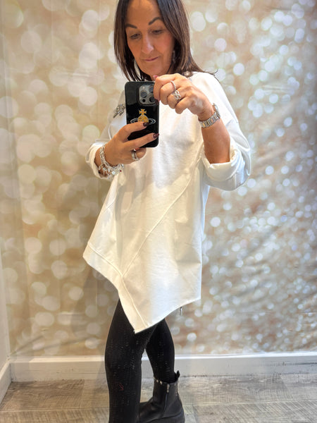 Scuba Sweatshirt with diamante bow