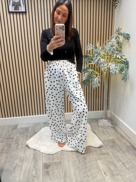 Polka Dot Scuba stripe Wide Leg Joggers