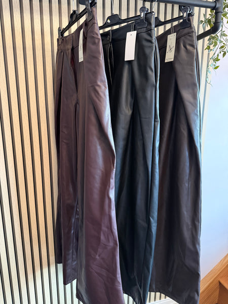 Pleather Wrap Trousers s