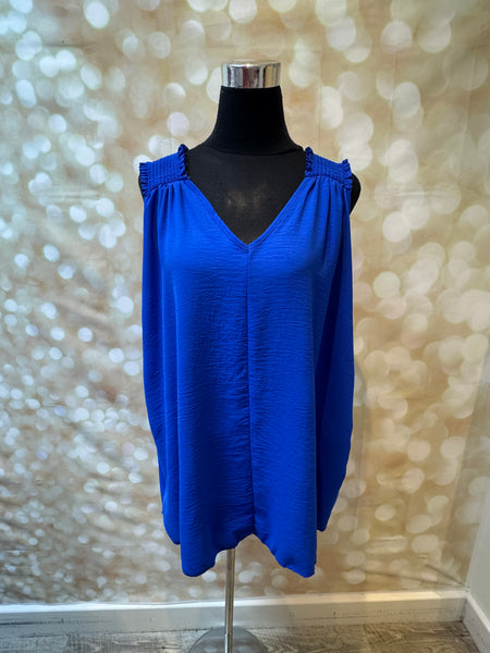 Shirred Shoulder Swing Vest