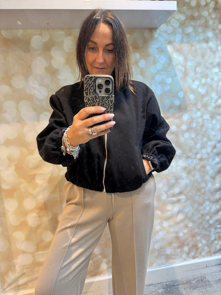 Bubble Hem Bomber Jacket
