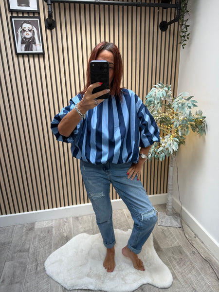 Candy Stripe  Bubble Hem Top