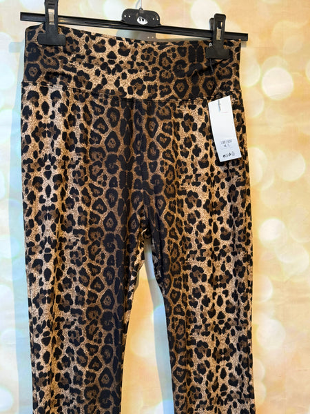 Leopard Soft Touch flared trousers