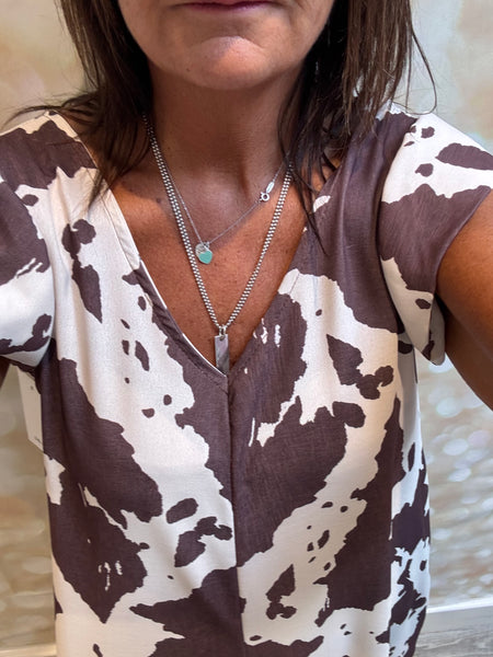 Cow Print Palazzo Jumpsuit