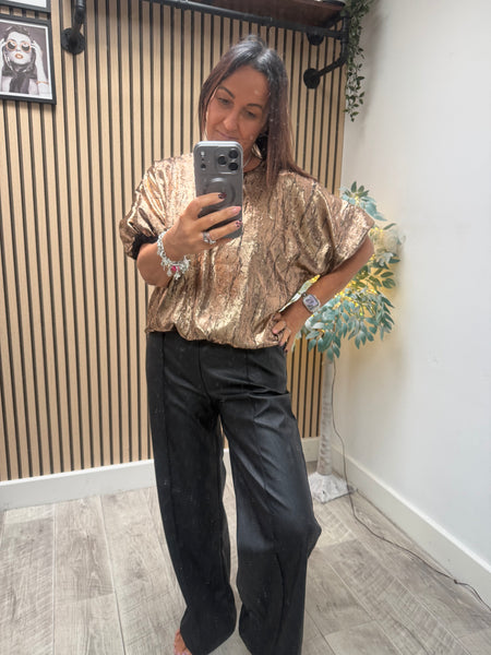 Studio Pleather Wide Leg Trousers
