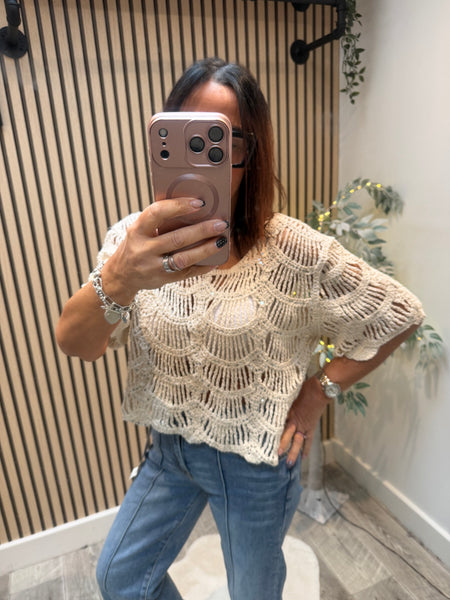 Crochet Art Deco Sequin Top