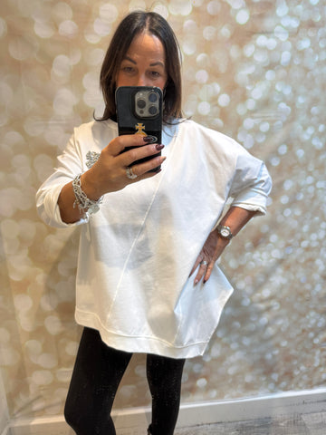 Scuba Sweatshirt with diamante bow