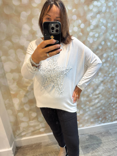 Soft touch Sequin Star Jumper