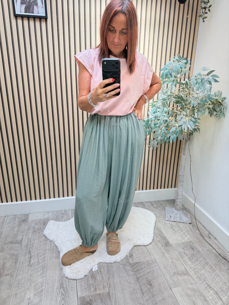 Shimmer Cuffed Balloon Leg Trouser