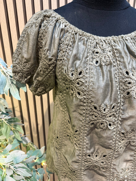 Broidery Anglais Bardot Top