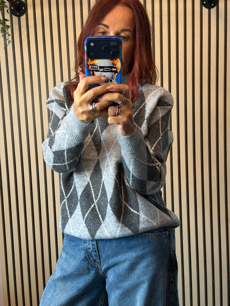 Argyle  soft knit jumper