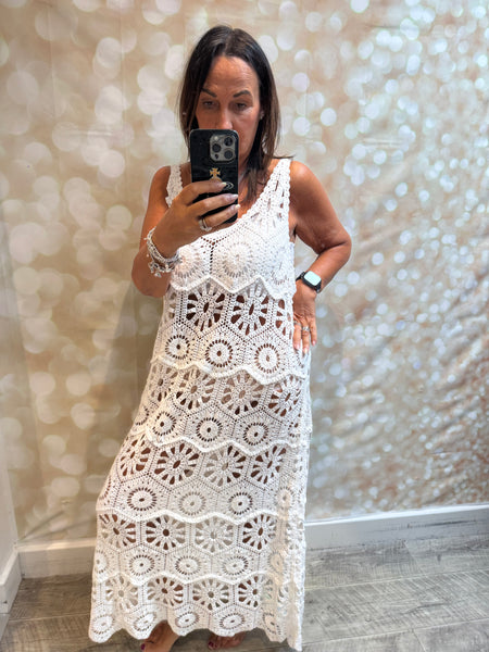 Crochet Maxi Vest Dress