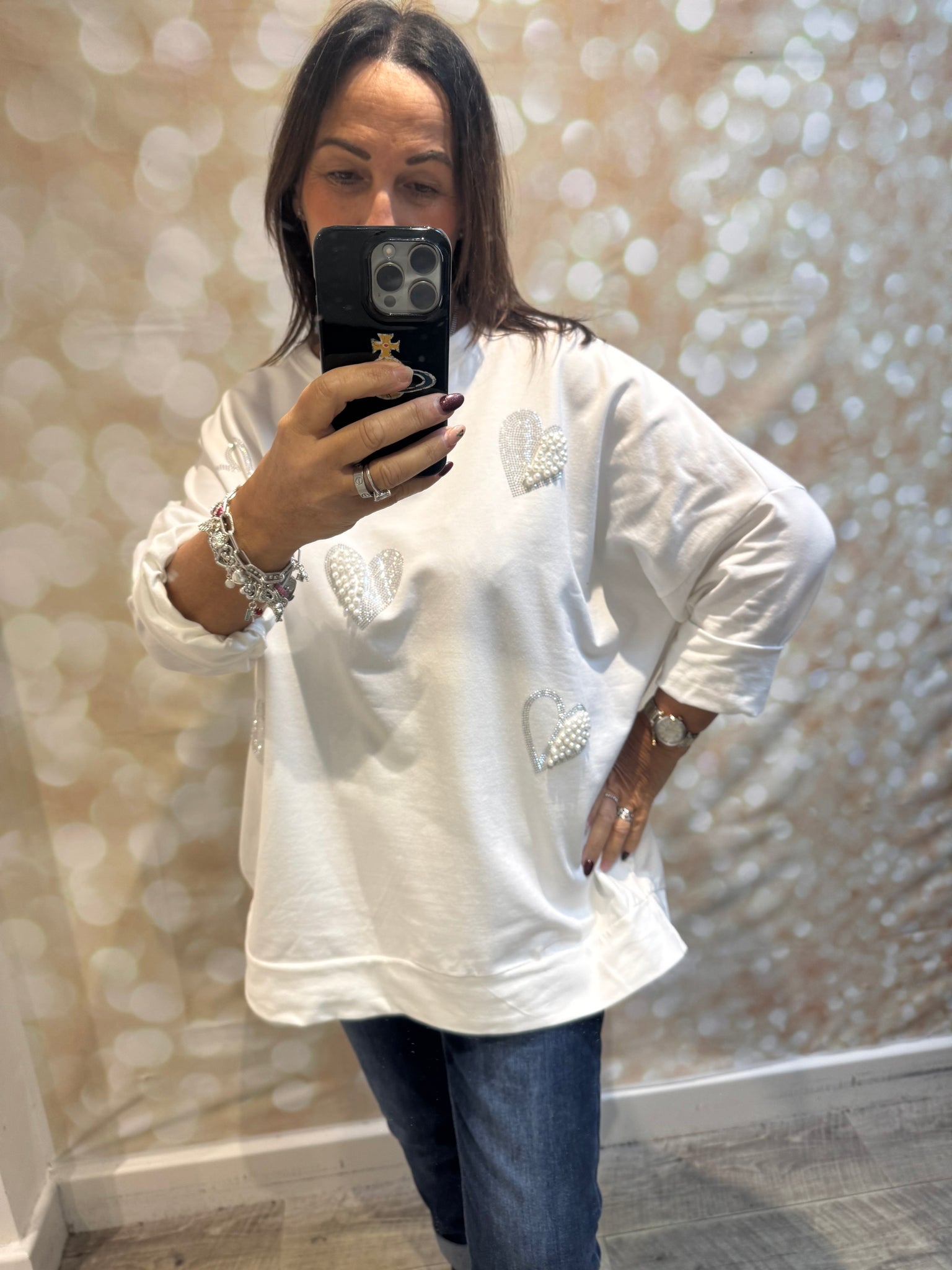 Embellished Heart Sweatshirt