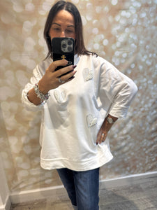 Embellished Heart Sweatshirt