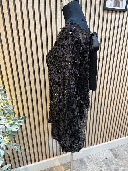Multi Sequin dress with keyhole tie back