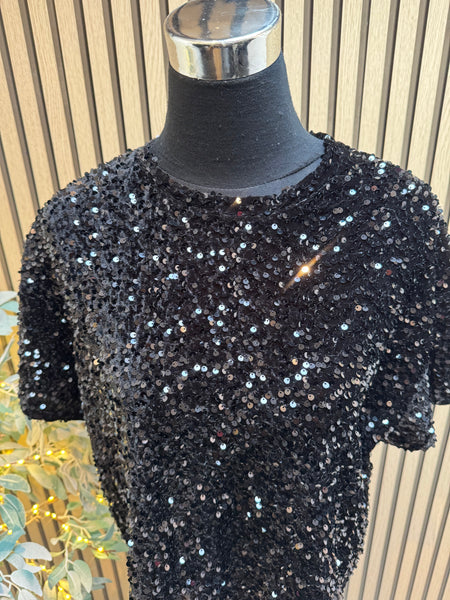 Velour / Sequin Boxy Top