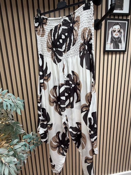 Leaf Bandeau Top Hareem Jumpsuit
